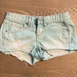 Light teal jean shorts!